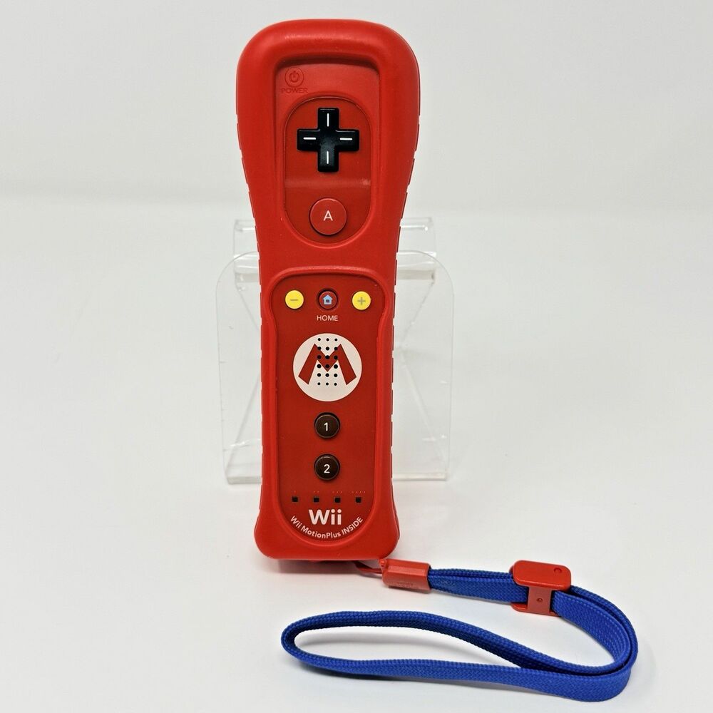 Nintendo Wii Mario Red MotionPlus Remote Controller OEM Tested